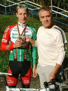 Christoph Mai mit seinem Trainer Gerald Mortag