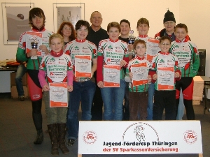 Die geehrten SSV-Sportler im Jugend-Fördercup Thüringen der SV SparkassenVersicherung 2007.