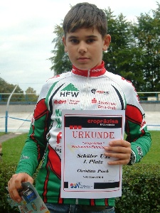 Christian Pesch wurde in der U11 Tagessieger beim 7. Lauf zum "eropräzisa" Nachwuchs-BahnCup 2007.