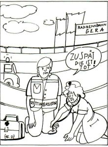 Cartoon "Zu spät, die ist tot!"