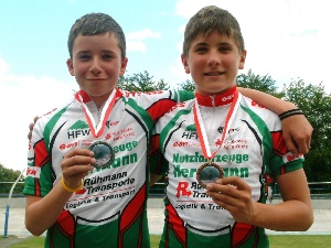 Silber und Bronze bei der Landesmeisterschaft 2007 im Punktefahren der Schüler an Florian Serfling und Jakob Höfer