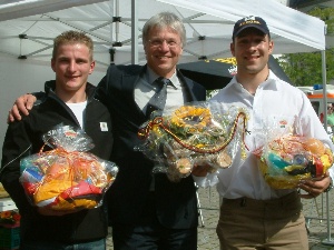René Enders und Robert Förstemann erhielten die Glückwünsche der Stadt Gera zur Olympia-Nominierung und wurden durch Geras OB Dr. Norbert Vornehm herzlich nach Peking verabschiedet.