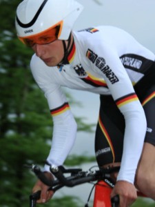Fabian Thiel (1.RSV 1886 Greiz/Thüringer Energie Juniorenteam), bei der Internationalen 3-Etappen-Rundfahrt der Rad-Junioren im BDR-Nationaltrikot am Start.