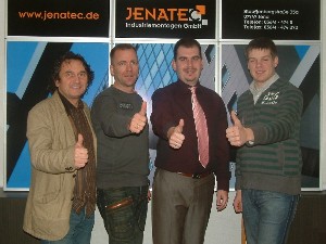 Thomas Barth, Bernd Herrmann, Peter Schmidt und Daniel Reinhardt nach Unterzeichnung der Kooperationsvereinbarung.